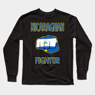 Nicaraguan Fighter, Nicaragua Flag, Nicaragua Long Sleeve T-Shirt